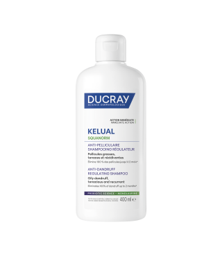 Дюкре Келюаль Скванорм шампунь проти жирної лупи Ducray Squanorm Shampooing Traitant Antipelliculaire Pellicules Grasses 400 мл