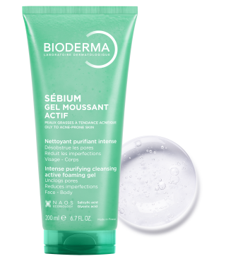 Біодерма Себіум Гель Актив очищуючий Bioderma Sébium Gel moussant actif, 200 мл