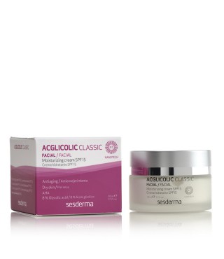 Сесдерма Acglicolic Classic Зволожуючий крем SesDerma Acglicolic Classic Moisturizing Cream SPF 15, 50 мл