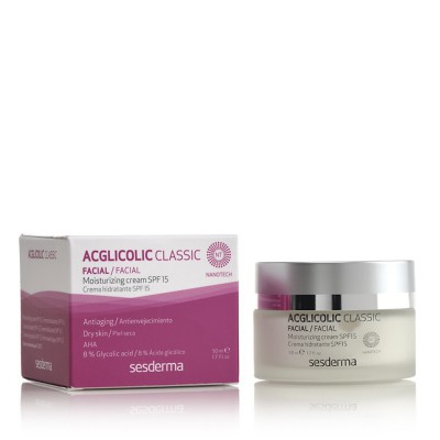 Сесдерма Acglicolic Classic Зволожуючий крем SesDerma Acglicolic Classic Moisturizing Cream SPF 15, 50 мл