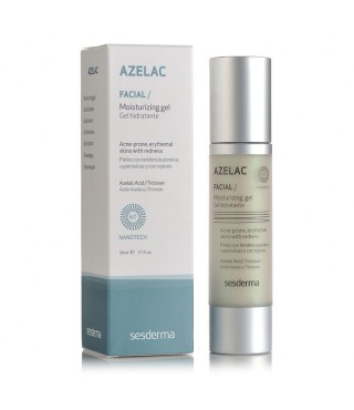 Сесдерма Azelac Зволожуючий гель для чутливої подразненної шкіри SesDerma Azelac Moisturizing Facial Gel, 50 мл