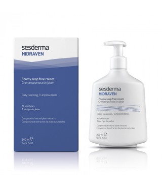 Сесдерма Hidraven Крем пінка для вмивання обличчя і тіла SesDerma Hidraven Foamy Soapless Cream, 300 мл