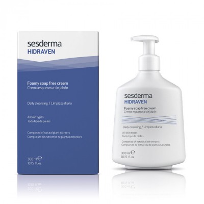 Пінистий гель для вмивання обличчя і тіла Sesderma HIDRAVEN Foamy Soapless Cream 300 мл