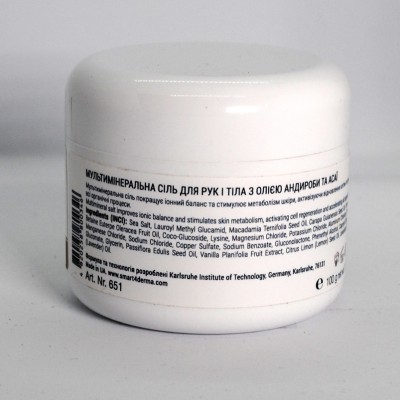 Smart4Derma Multimineral Salt Andiroba&amp;Acai Мультимінеральна сіль для рук і тіла з олією андироби та асаї 100 г