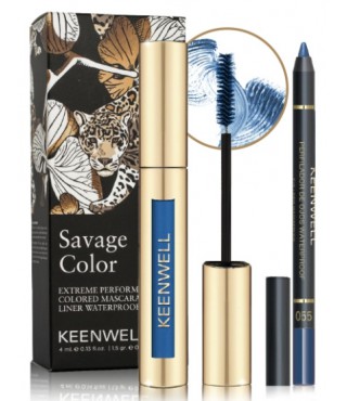 Набір Туш синя + Олівець для очей Keenwell Savage Color Set 4 мл + 1,5 г