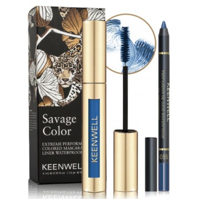 Набір Туш синя + Олівець для очей Keenwell Savage Color Set 4 мл + 1,5 гр