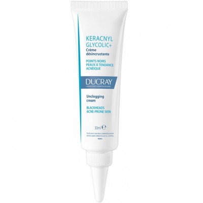 Ducray Керакніл Гліколік+ Крем проти чорних цяток Ducray Keracnyl Glycolic+ desincrustante creme, 30 мл