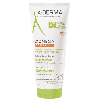А-Дерма Екзомега Контрол крем емолент  A-Derma Exomega Control Crème Émolliente Anti-Grattage, 200 мл