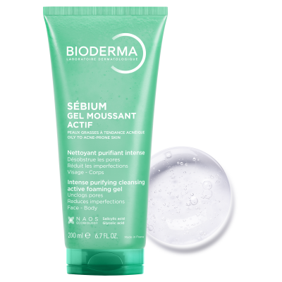 Bioderma Себіум Гель Актив очищуючий Bioderma Sébium Gel moussant actif, 200 мл