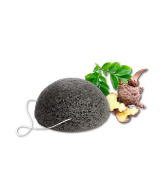Очисний спонж Конняку з бамбуковим вугіллям Ella Bache Cleansing Konjac Sponge