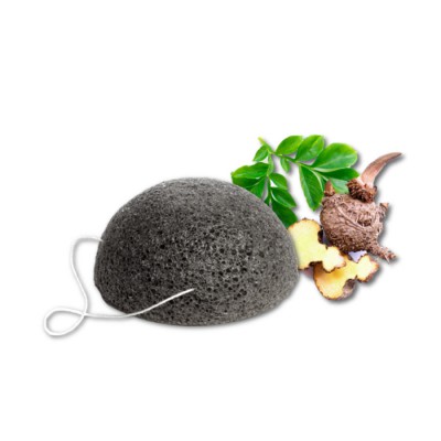 Очисний спонж Конняку з бамбуковим вугіллям Ella Bache Cleansing Konjac Sponge