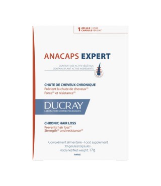 Дюкре Анакапс Експерт Капсули при хронічному випадінні волосся Ducray Anacaps Expert complement alimentaire, 30 капсул