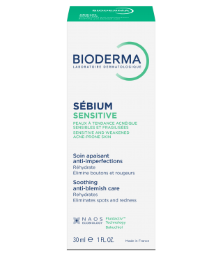 Біодерма Себіум Сенситів для чутливої жирної шкіри Bioderma Sébium Sensitive Soin Apaisant anti-imperfections 30 мл