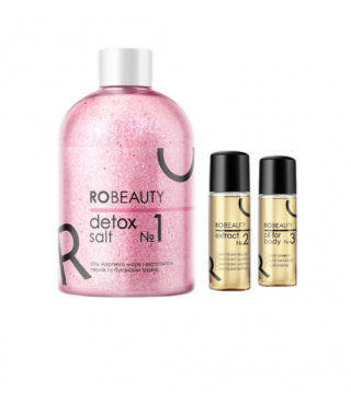 RoBeauty SPA догляд Сяюча детокс-сіль для ванни 350 г в асортименті (сіль 350 грам, екстракт 15 мл, олія 15 мл)