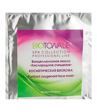 Biotonale Біоцелюлозна нано-файбер маска для обличчя Кисневе очищення (БІОКОЖА) PURIFIANT OXYGENANT FACE MASK, 1 шт