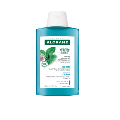 Клоран М'ята шампунь детокс Klorane Shampooing détox à la Menthe aquatique, 200 мл new
