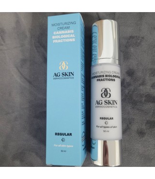 AG Skin Зволожуючий крем з церамідами та біологічними фракціями канабісу Moisturising cream cannabis biological fractions, 50 мл