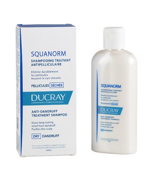 Дюкре Скванорм шампунь проти сухої лупи Ducray Squanorm Shampooing Traitant Antipelliculaire Pellicules Sèches 200 мл