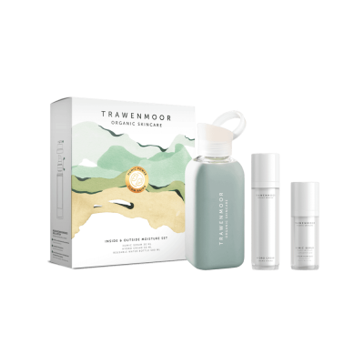 Trawenmoor Засоби для зволоження шкіри + Drink Bottle INSIDE &amp; OUTSIDE MOISTURE SET