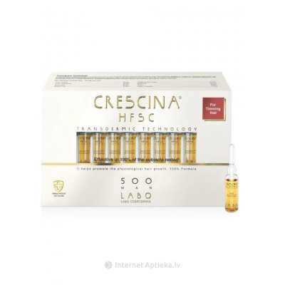 Crescina Засіб для росту волосся для чоловіків HFSC Transdermic 500, 20 ампул