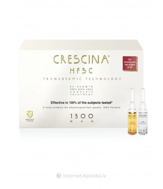 Crescina Засіб для росту та проти випадіння волосся для чоловіків HFSC Transdermic Complete Treatment 1300, 10+10 ампул
