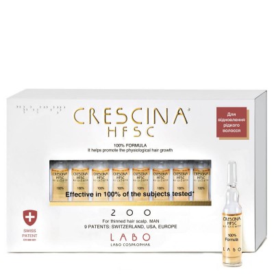 Crescina Засіб для росту волосся для чоловіків HFSC Transdermic 200, 20 ампул