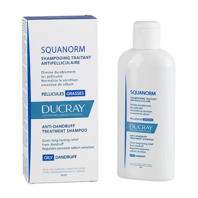 Дюкре Скванорм шампунь проти жирної лупи Ducray Squanorm Shampooing Traitant Antipelliculaire Pellicules Grasses 200 мл