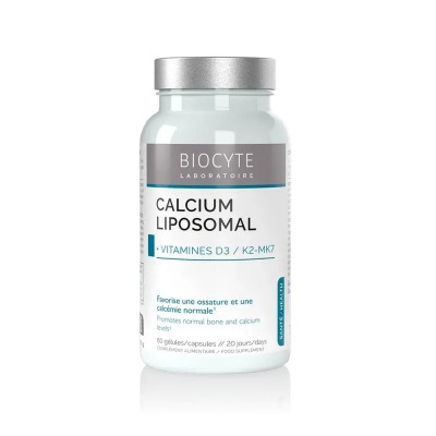 Biocyte Комплекс кальцію, вітамінів D та K, Calcium Liposomal D3 K2, 60 капсул