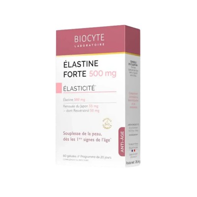 Biocyte Морський еластин, відновлення пружності шкіри Elastine Forte 500 mg, 60 капсул