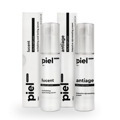 Piel Антивіковий комплекс для догляду за тьмяною шкірою обличчя MEN, 50мл+50мл