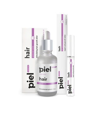 Piel Комплекс засобів для волосся та вій: Відновлення та ріст Hair Care, 5мл+50мл