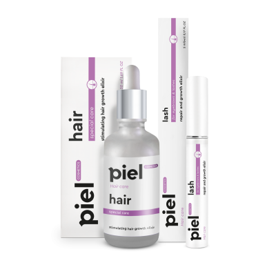 Piel Комплекс засобів для волосся та вій: Відновлення та ріст Hair Care, 5мл+50мл