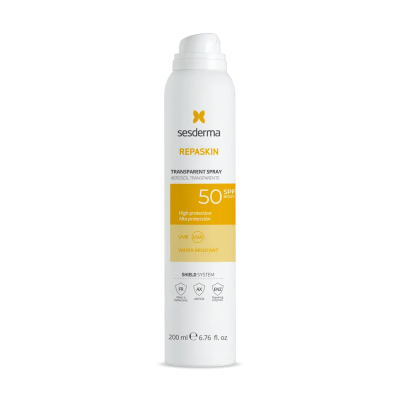 Сесдерма Сонцезахисний прозорий спрей для тіла Sesderma Repaskin Transparent Spray SPF 50, 200 мл