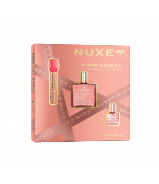 Nuxe Набір Нескінченне сяйво: Чудова суха золота олія Флораль 50мл+Сироватка для губ 8мл+Чудова суха олія Флораль 10мл
