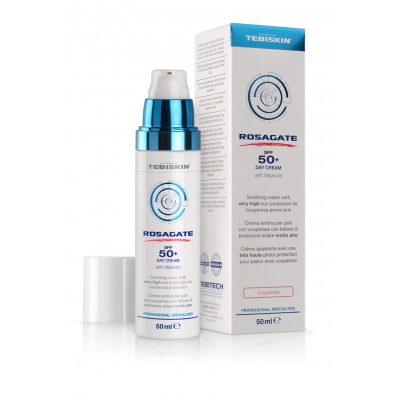 Сонцезахисний крем для шкіри з куперозом з SPF 50+ та антиоксидантним ефектом Tebiskin Rosagate SPF 50+ Day Cream, 50 мл