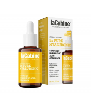 LaCabine Висококонцентрована зволожувальна ампула проти зморшок шкіри обличчя з 5 гіалуроновими кислотами 5xPURE HYALURON, 30 мл