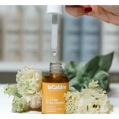 LaCabine Висококонцентрована зволожувальна ампула проти зморшок шкіри обличчя з 5 гіалуроновими кислотами 5xPURE HYALURON, 30 мл