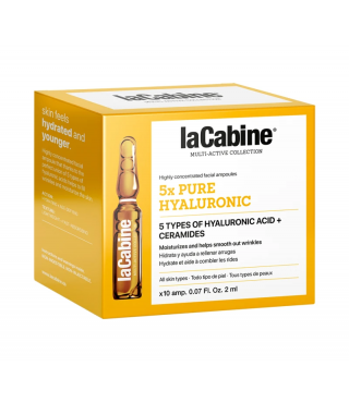 LaCabine Висококонцентрована зволожувальна ампула проти зморшок шкіри обличчя з 5 гіалуроновими кислотами 5xPURE HYALURON, 10*2 мл