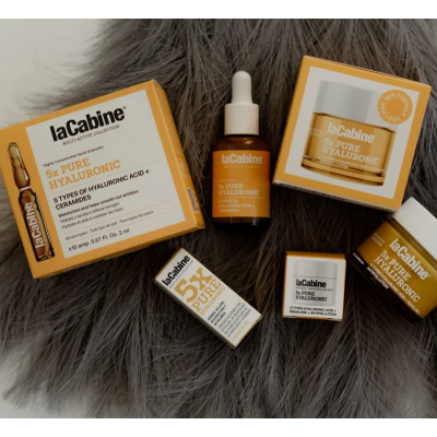 LaCabine Висококонцентрована зволожувальна ампула проти зморшок шкіри обличчя з 5 гіалуроновими кислотами 5xPURE HYALURON, 10*2 мл