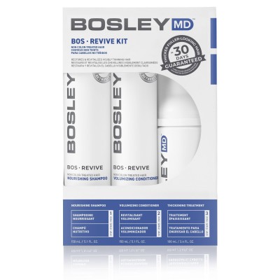 BOSLEY Набір для відновлення стоншеного нефарбованого волосся (поживний шампунь, кондиціонер, ущільнюючий догляд) BOS Revive, 1 шт