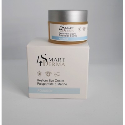 Smart4Derma  Aquagen RESTORE EYE CREAM POLYPEPTIDE&amp;MARINE Зволожуючий дренажний крем від темних кругів та набряків 30 мл