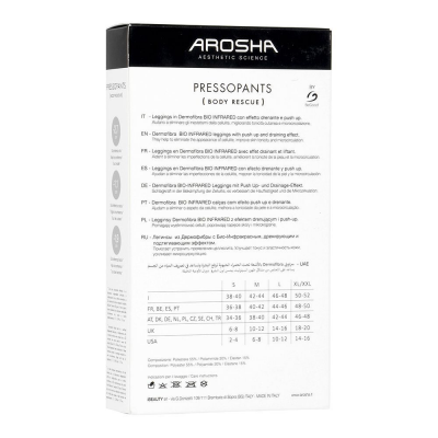 AROSHA Чорні легінси проти целюліту розмір L PRESSOPANTS Leggings in Bio Infrared Dermofibra Size L, 1 шт AROSHA Чорні легінси проти целюліту розмір L PRESSOPANTS Leggings in Bio Infrared Dermofibra Size L, 1 шт