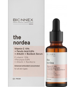 Bionnex Сироватка для обличчя The Nordea C Vitamin 15% + Ferrulic Acid 0,5% + Burdock, 30мл