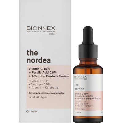 Bionnex Сироватка для обличчя The Nordea C Vitamin 15% + Ferrulic Acid 0,5% + Burdock, 30мл