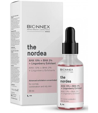 Bionnex Ексфоліант для обличчя The Nordea AHA 10% + BHA 2% + Lingonberry Exfoliant, 30мл