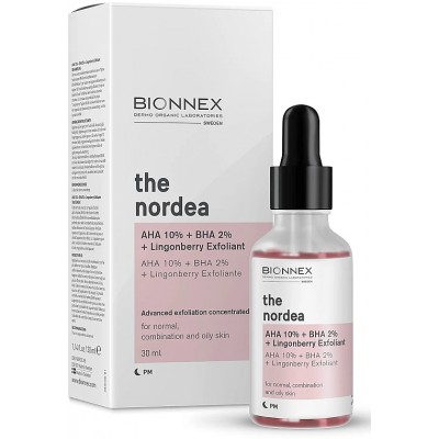 Bionnex Ексфоліант для обличчя The Nordea AHA 10% + BHA 2% + Lingonberry Exfoliant, 30мл
