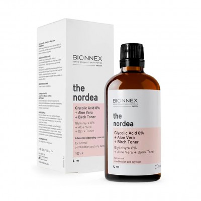 Bionnex Тонер для обличчя The Nordea Glycolic Acid%8 + Aloe Vera + Birch Toner, 100мл