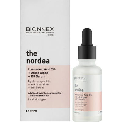 Bionnex Сироватка для обличчя The Nordea Hyaluronic Acid 2% + Arctic Algae + B5 Serum, 30мл