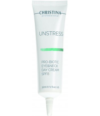 Денний крем для очей та шиї SPF 8 Christina Unstress Probiotic Day Cream Eye & Neck SPF 8, 30 мл