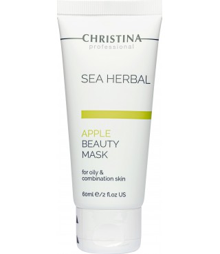 Яблучна маска для жирної та комбінованої шкіри Christina Sea Herbal Beauty Mask Green Apple, 60 мл